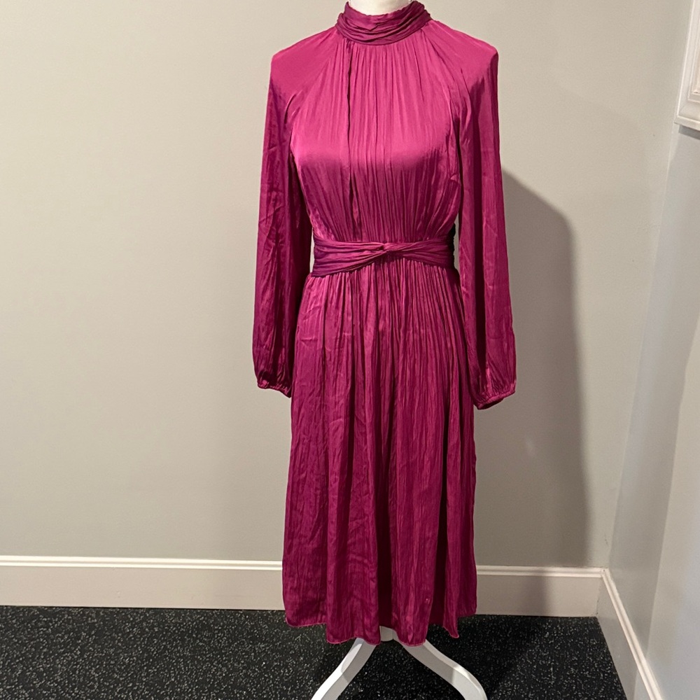 BCBGMaxAzria Fuchsia Long Sleeve Dress
